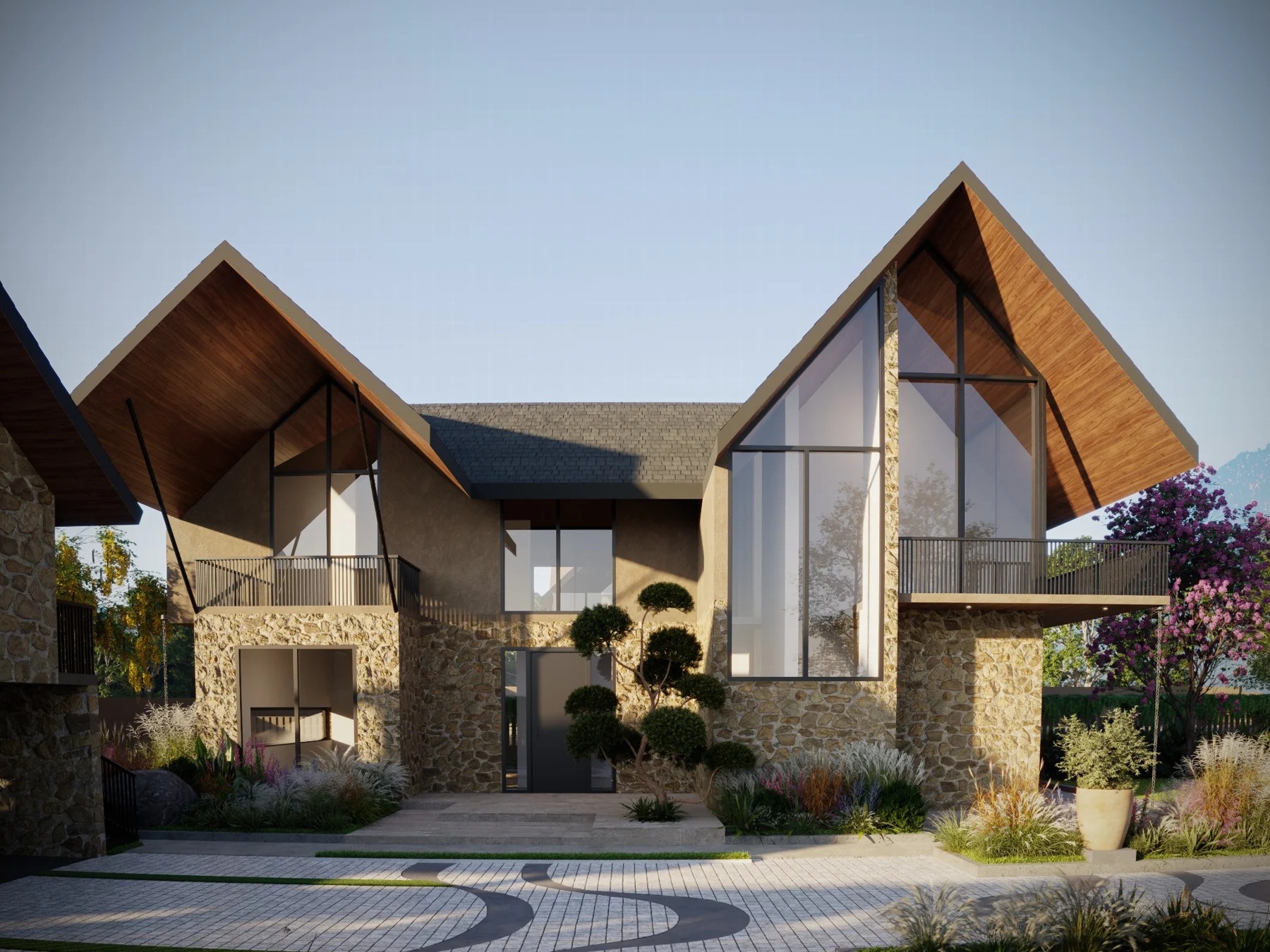 Tall Grass stone and timber villa